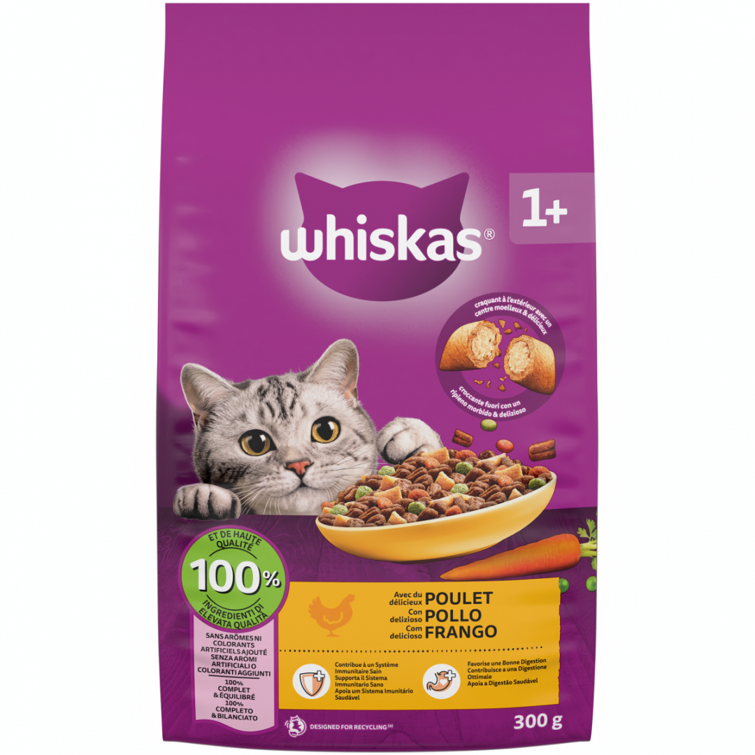 Comida Seca Para Gato Com Frango Whiskas 300 g