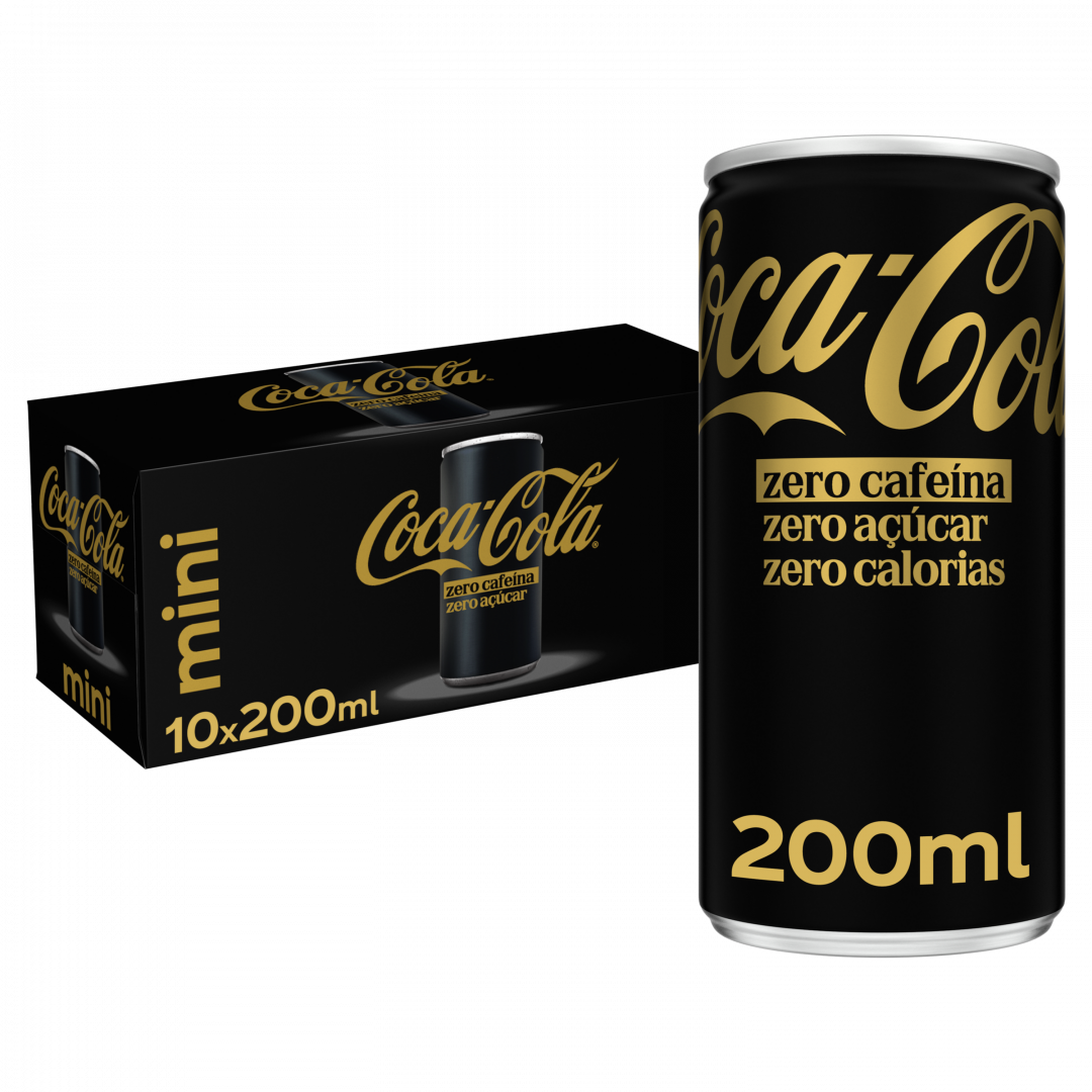 Refrigerante Coca-Cola Zero Açúcar Zero Cafeína Mini Lata Pack 10