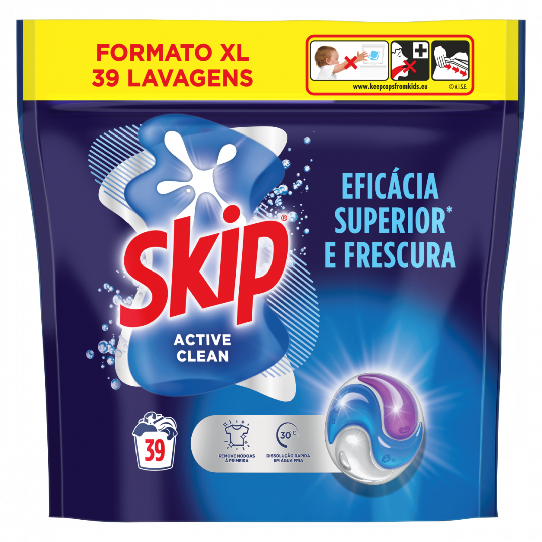 Detergente M&aacute;quina Roupa C&aacute;psulas Active Clean