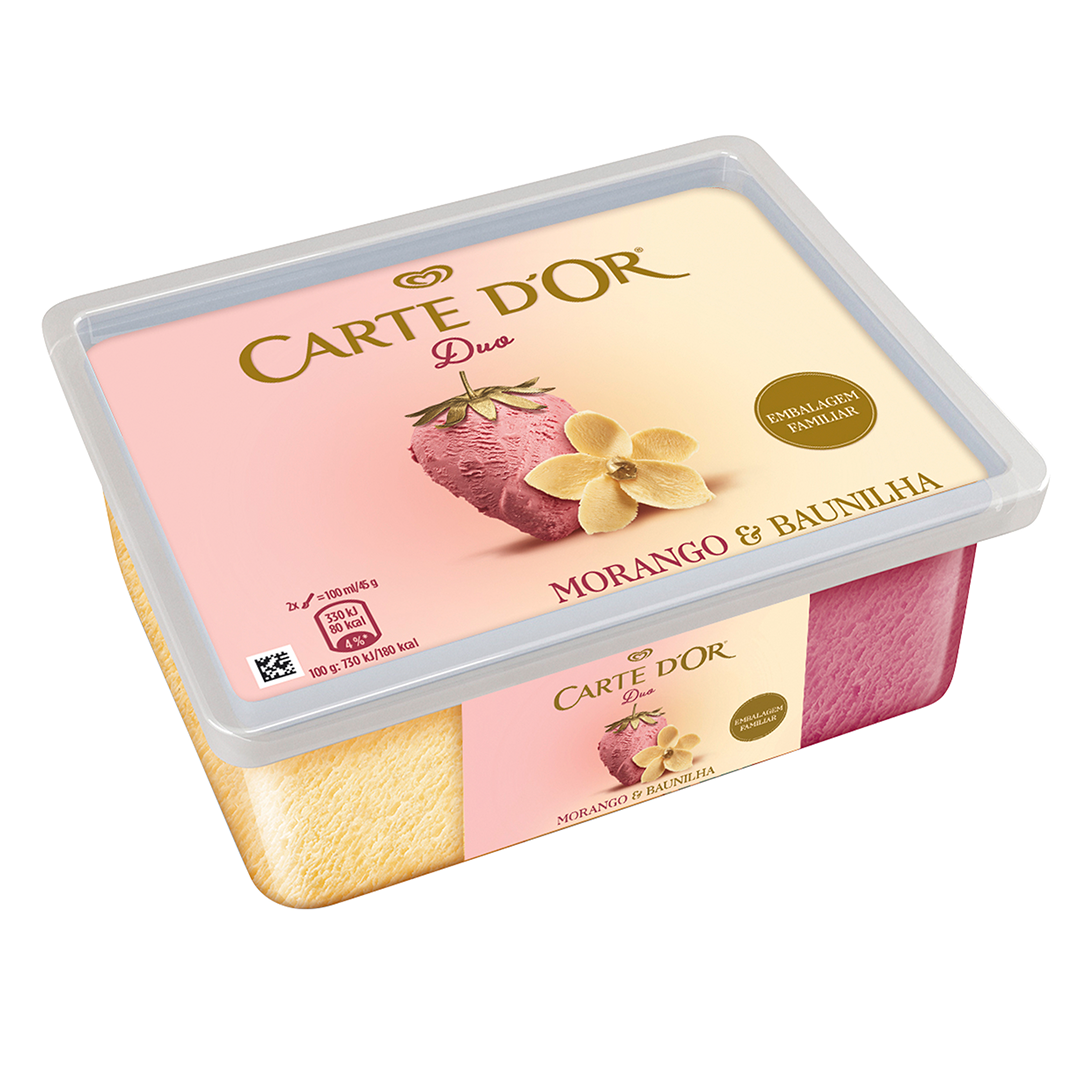 Gelado de Baunilha e Morango