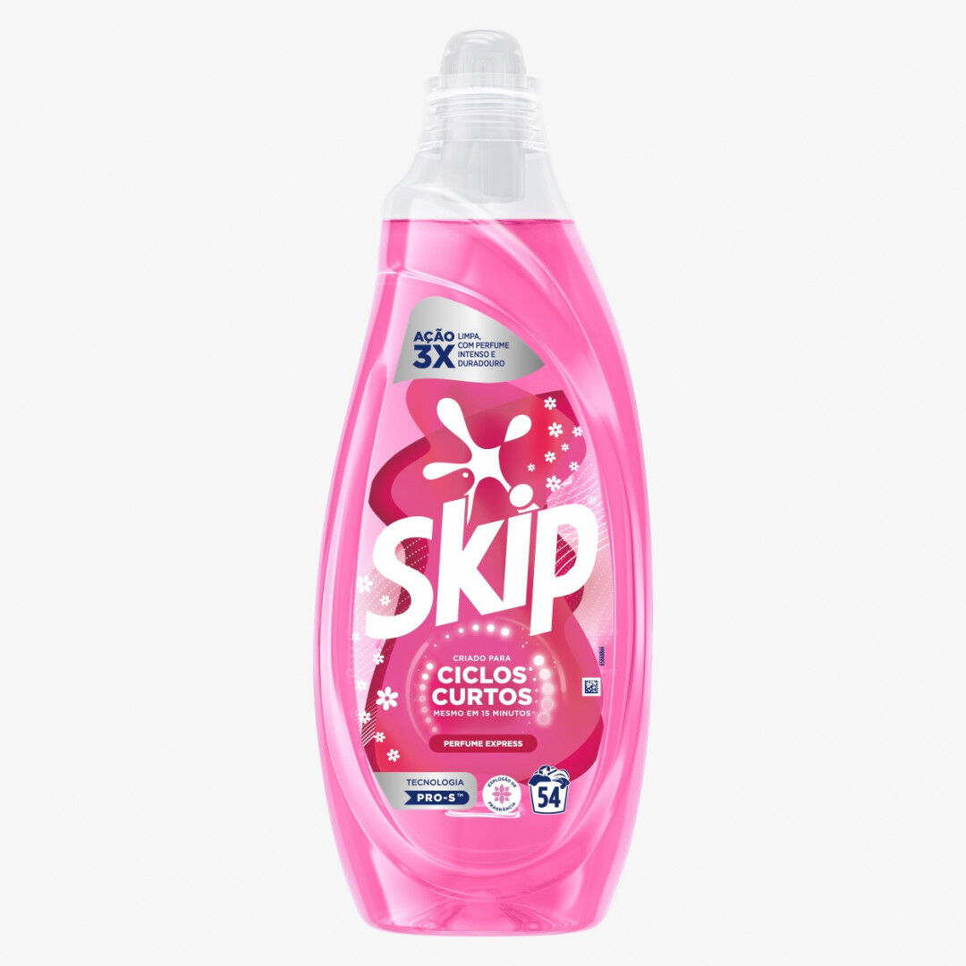 Detergente Máquina Roupa Líquido Ciclos Curtos Perfume Express Skip