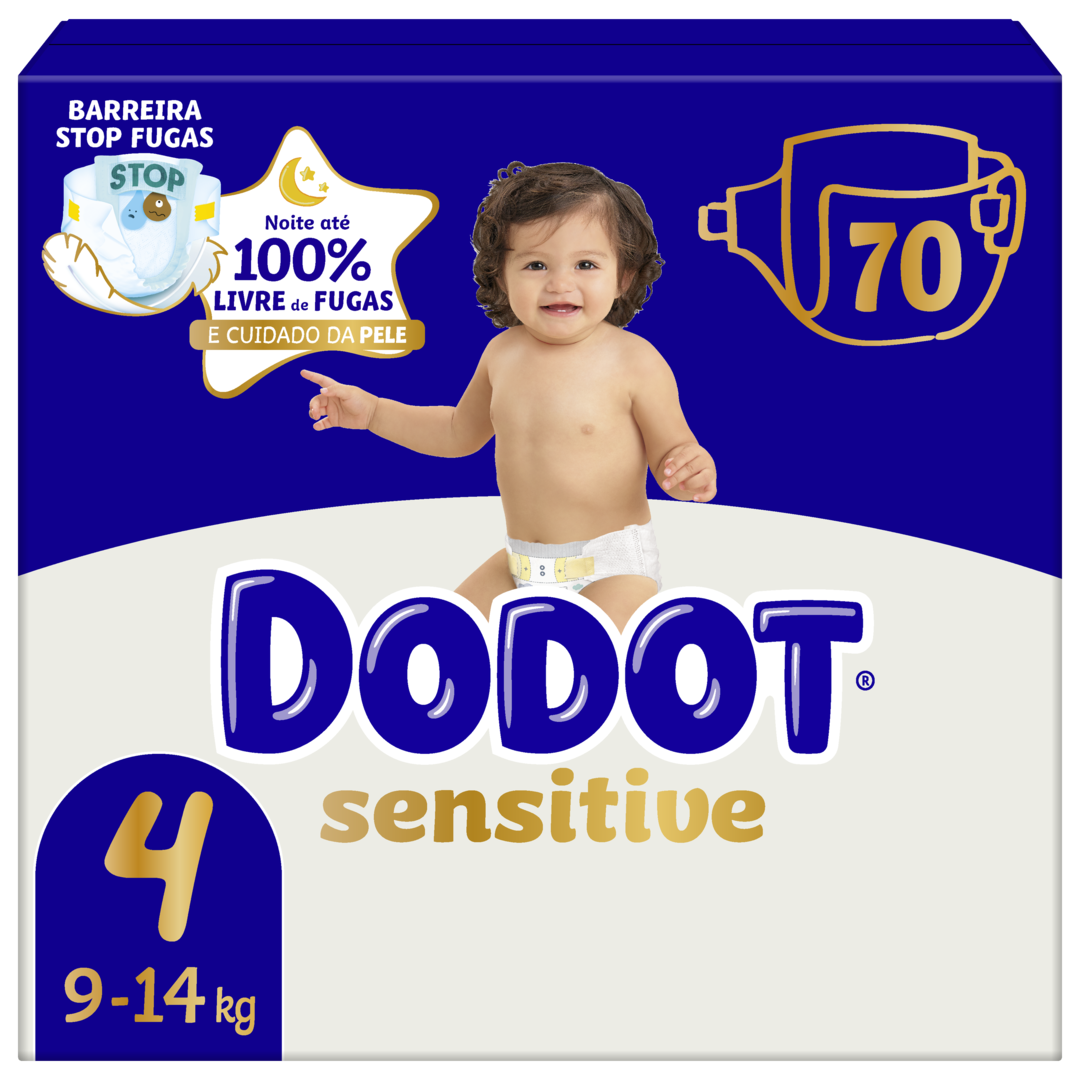 Fraldas Sensitive 9-14kg T4 Dodot 70 un
