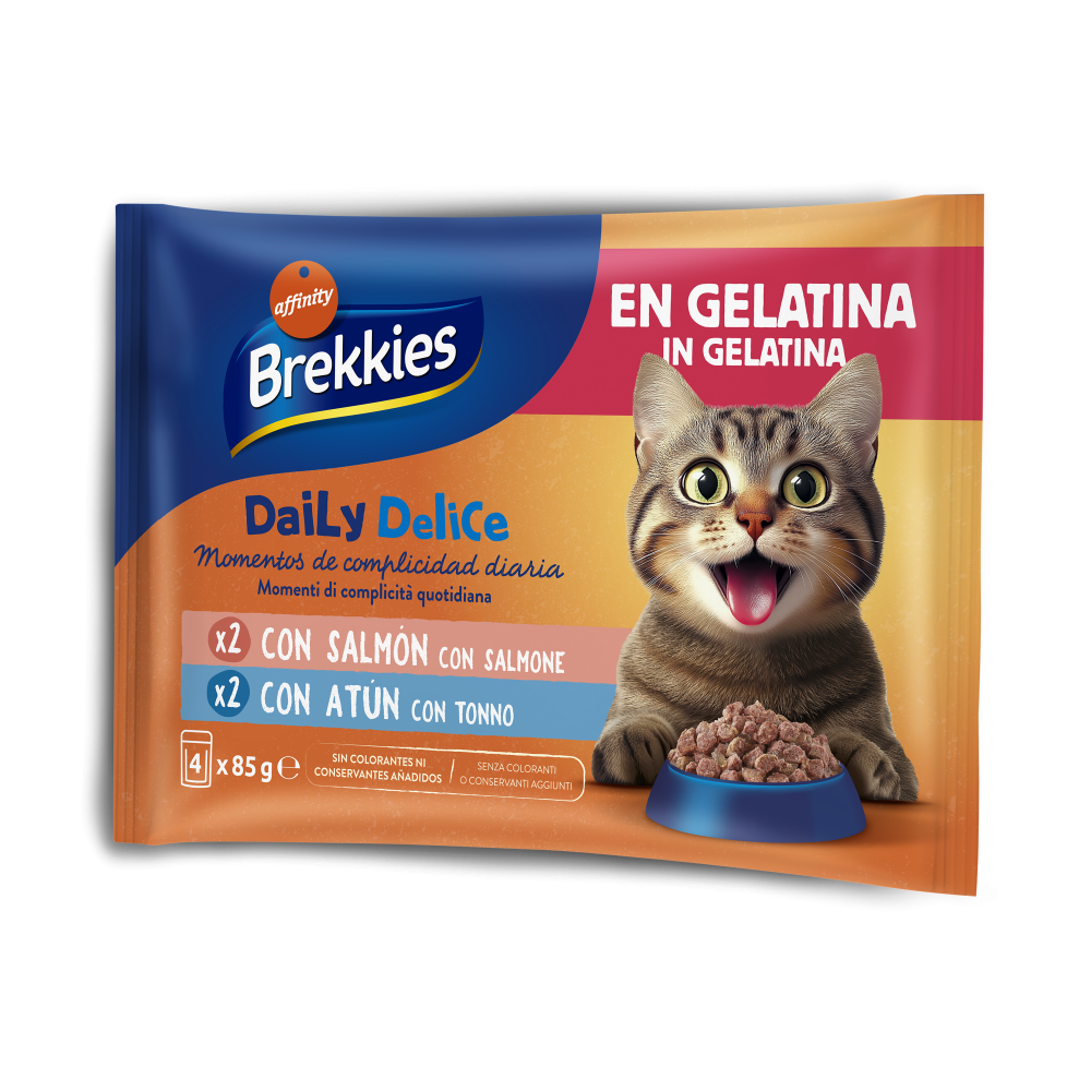 Comida Húmida Para Gato Salmão Em Gelatina Brekkies 340 g