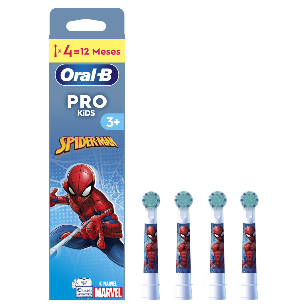 Recargas Escova de Dentes Pro Kids Homem-Aranha Pack 4