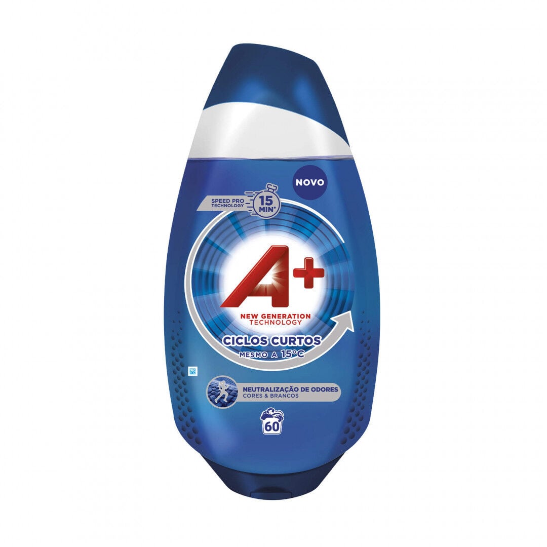 Detergente Líquido Roupa Ciclos Curtos A+ 60 un