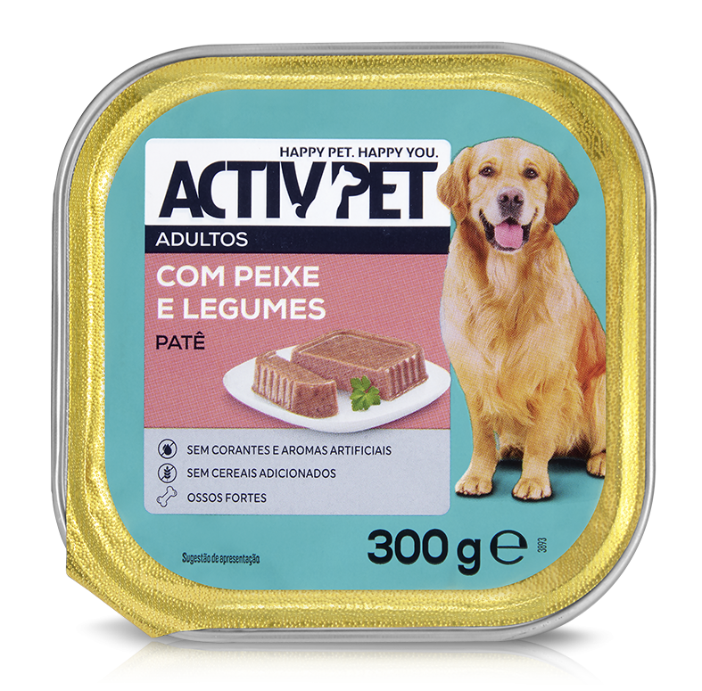 Comida Húmida Para Cão Com Peixe E Legumes Activpet 300 g