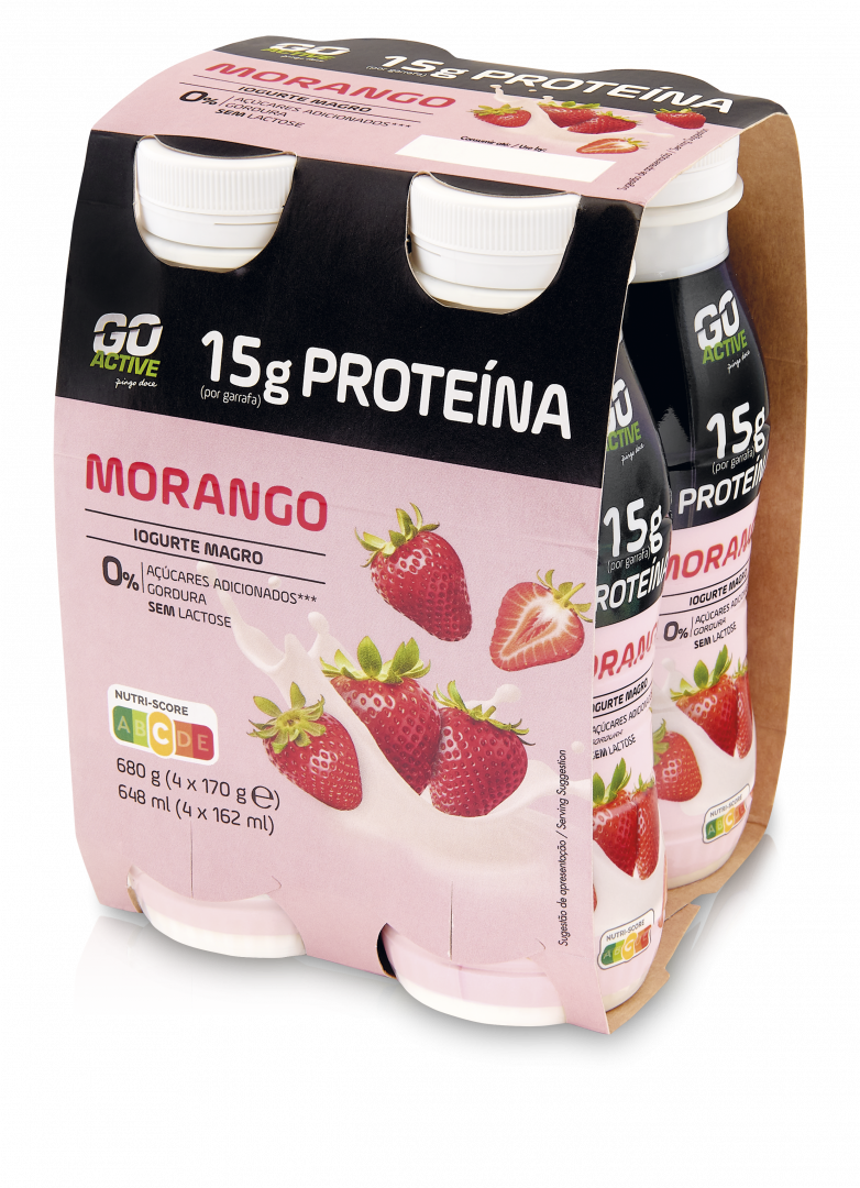 Iogurte Líquido Proteína Morango Pack 4 Go Active 680 g