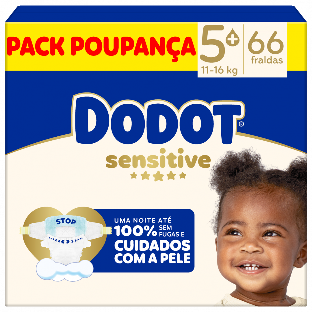 Fraldas Sensitive T5 11-16kg Dodot 66 un