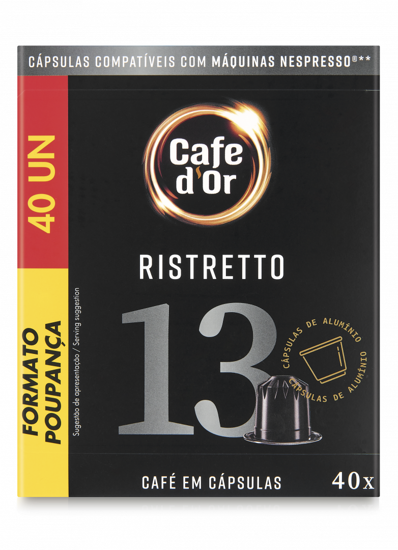 Cápsulas De Café Nespresso Ristretto Café D'or 40 un