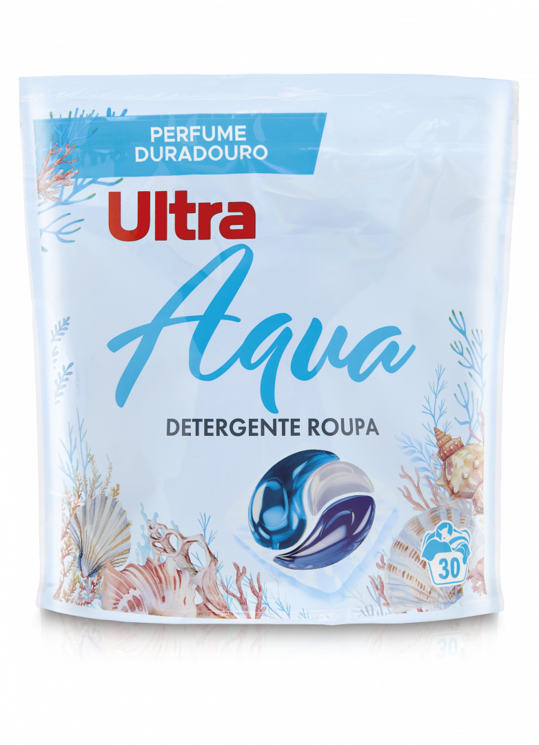 Detergente Máquina Roupa Cápsulas Aqua Ultra 30 un