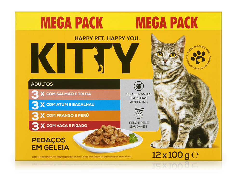Comida Húmida Para Gato Pedaços Em Geleia Mix Kitty 1,2 kg