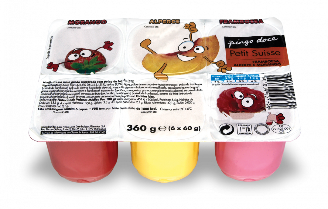 Iogurte Petit Suisse Morango, Framboesa e Alperce Pack 6