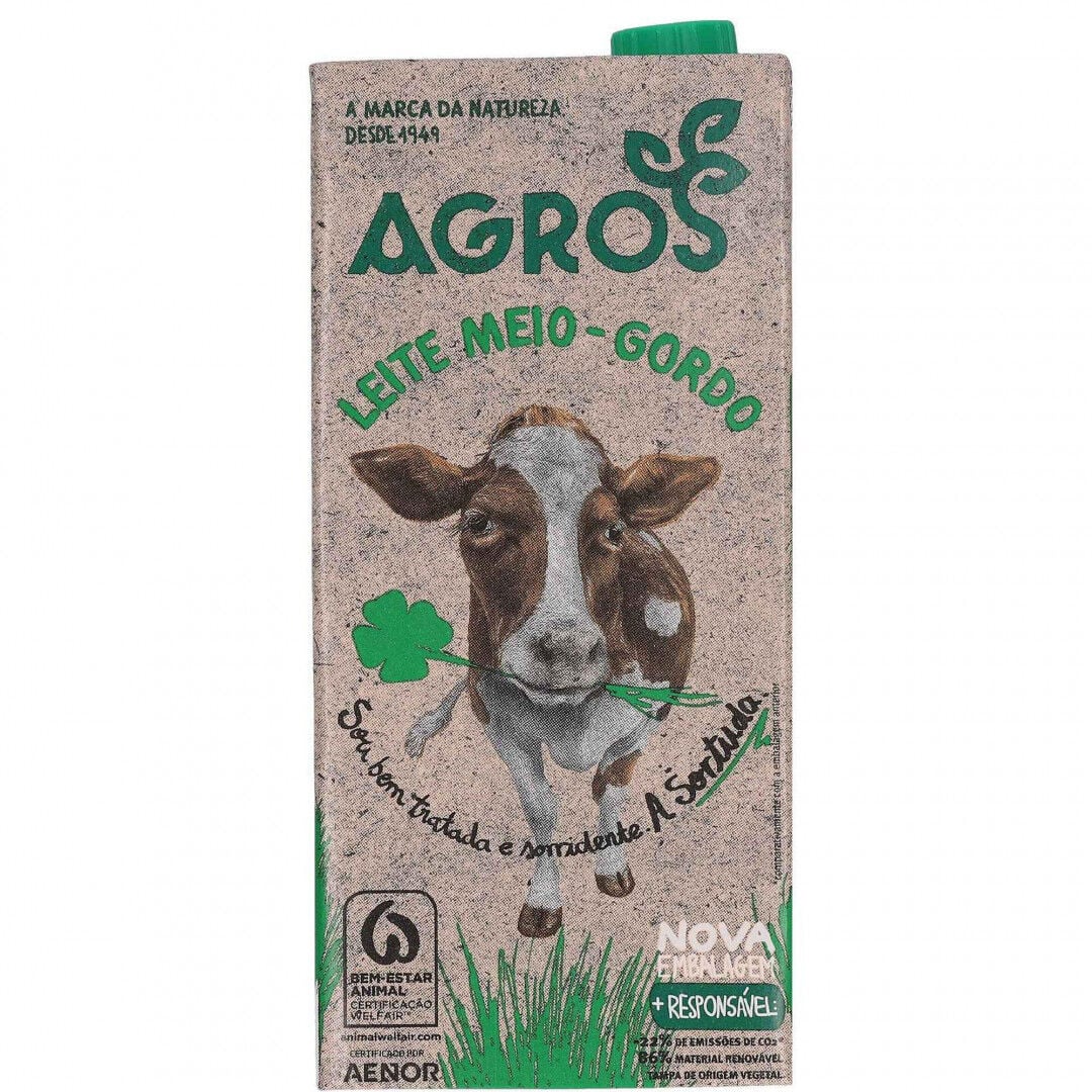 Leite UHT Meio Gordo Agros