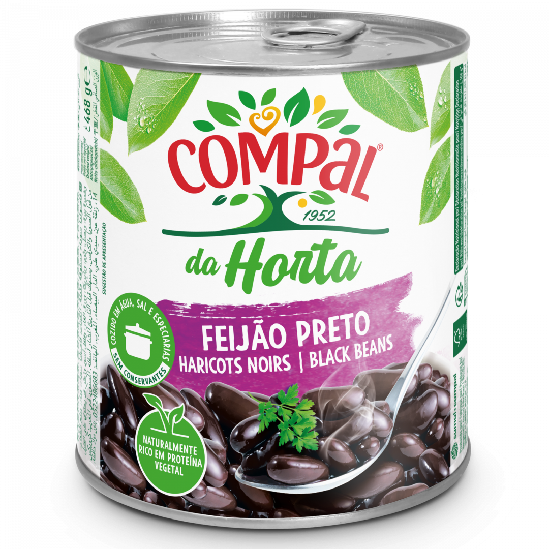 Feijão Preto Cozido Em Lata Compal 468 g