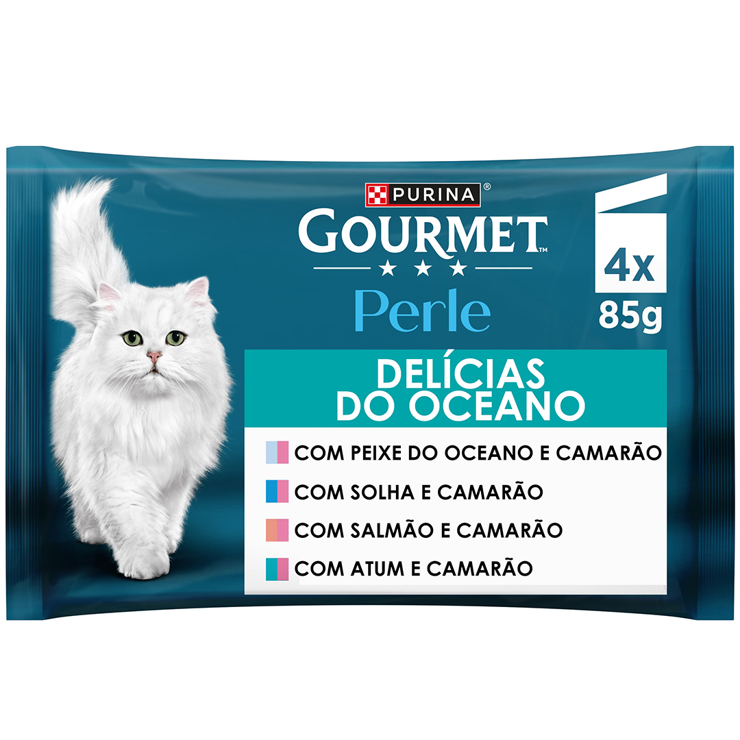 Comida Húmida Para Gato Perle Delícias Do Oceano Purina Gourmet 340 g