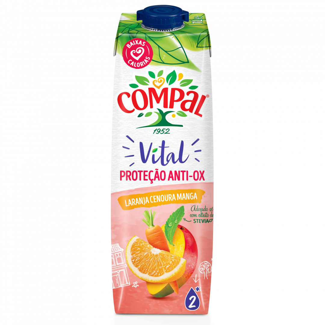 Néctar De Laranja, Cenoura E Manga Anti-Ox Compal Vital 1 L