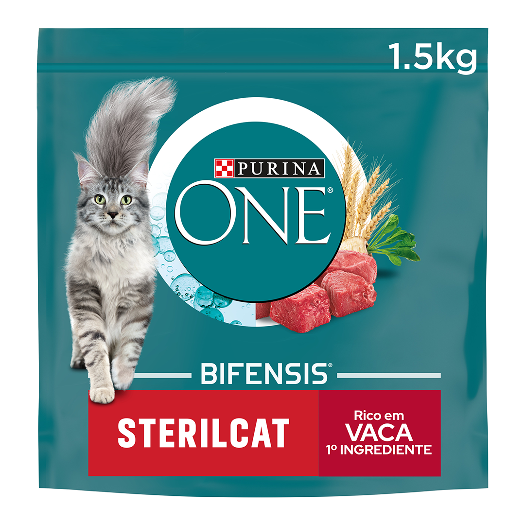 Comida Seca Para Gato Esterilizado Com Vaca Purina One 1,5 kg