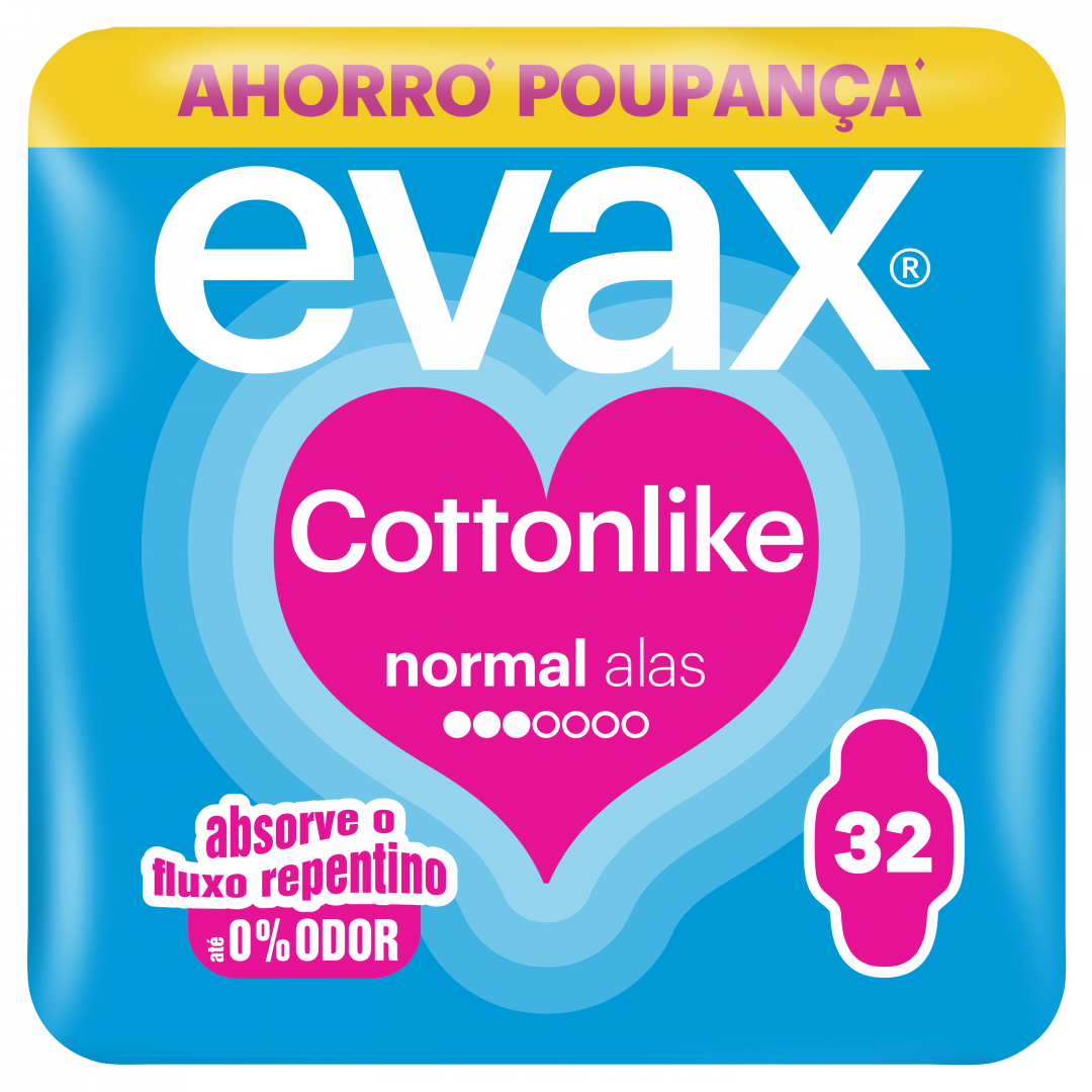 Pensos Higiénicos Cottonlike Normal Com Abas Evax 32 un