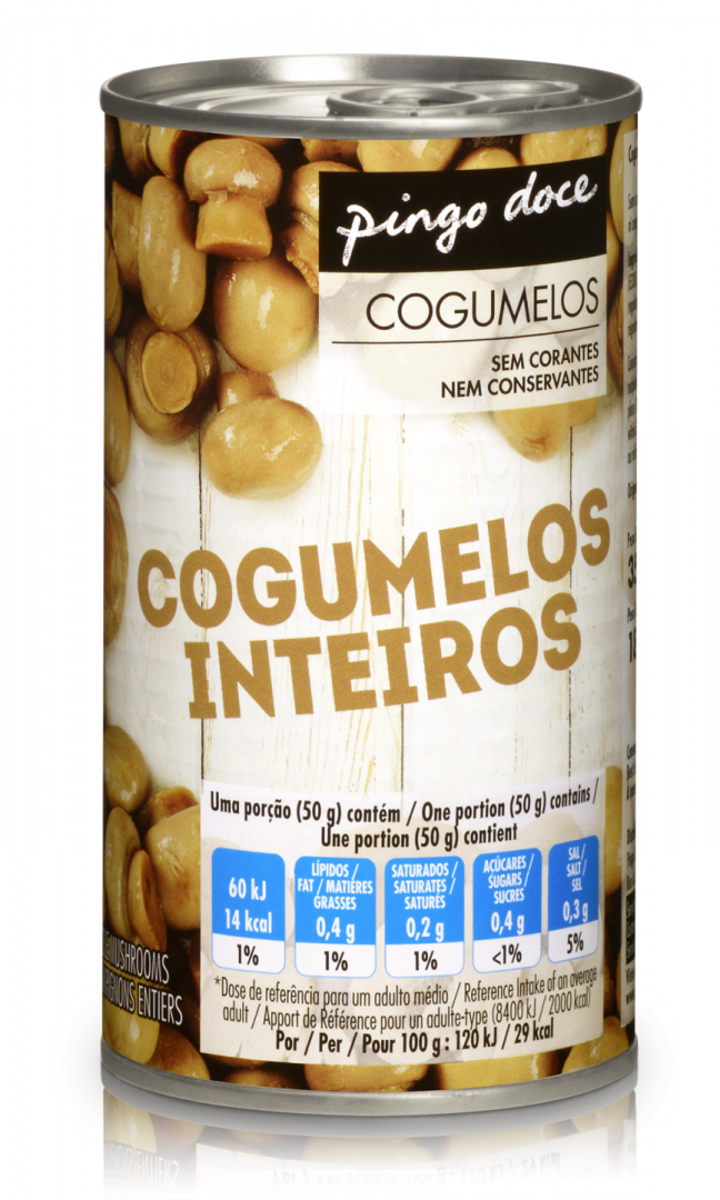 Cogumelos Inteiros em Lata