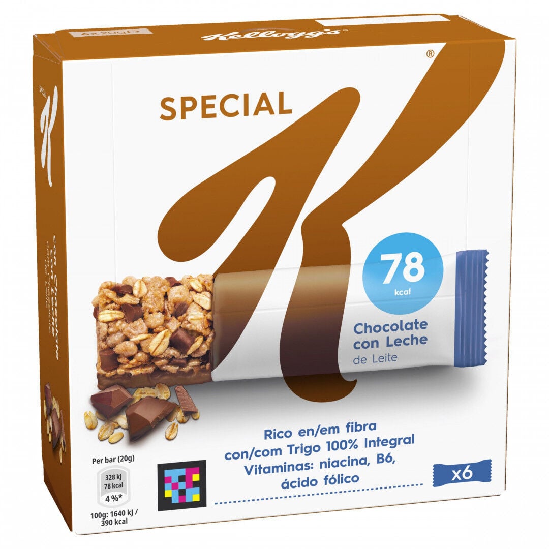 Barras de Cereais de Chocolate de Leite Special K