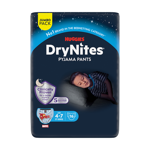 Fraldas DryNites Menino 4-7 Anos 17-30kg