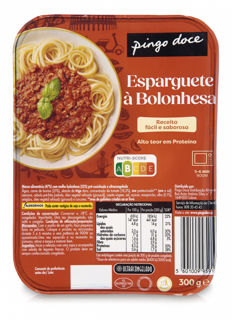 Esparguete à Bolonhesa Congelado
