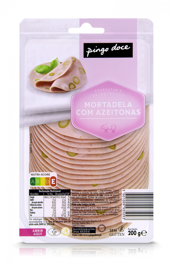Mortadela com Azeitonas Fatiada