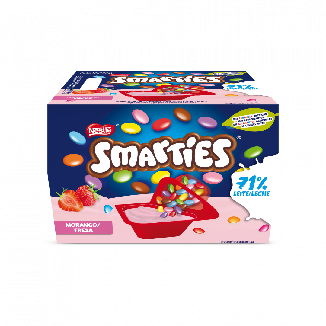 Iogurte Mix-In Smarties Morango Pack 2