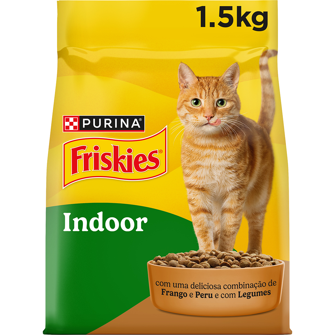 Comida Seca Para Gato De Interior Com Frango E Peru Purina Friskies 1,5 kg