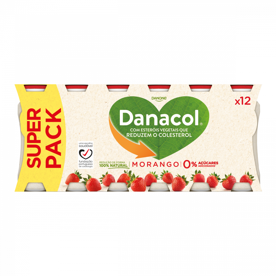 Iogurte Líquido Reduz Colesterol Morango Pack 12