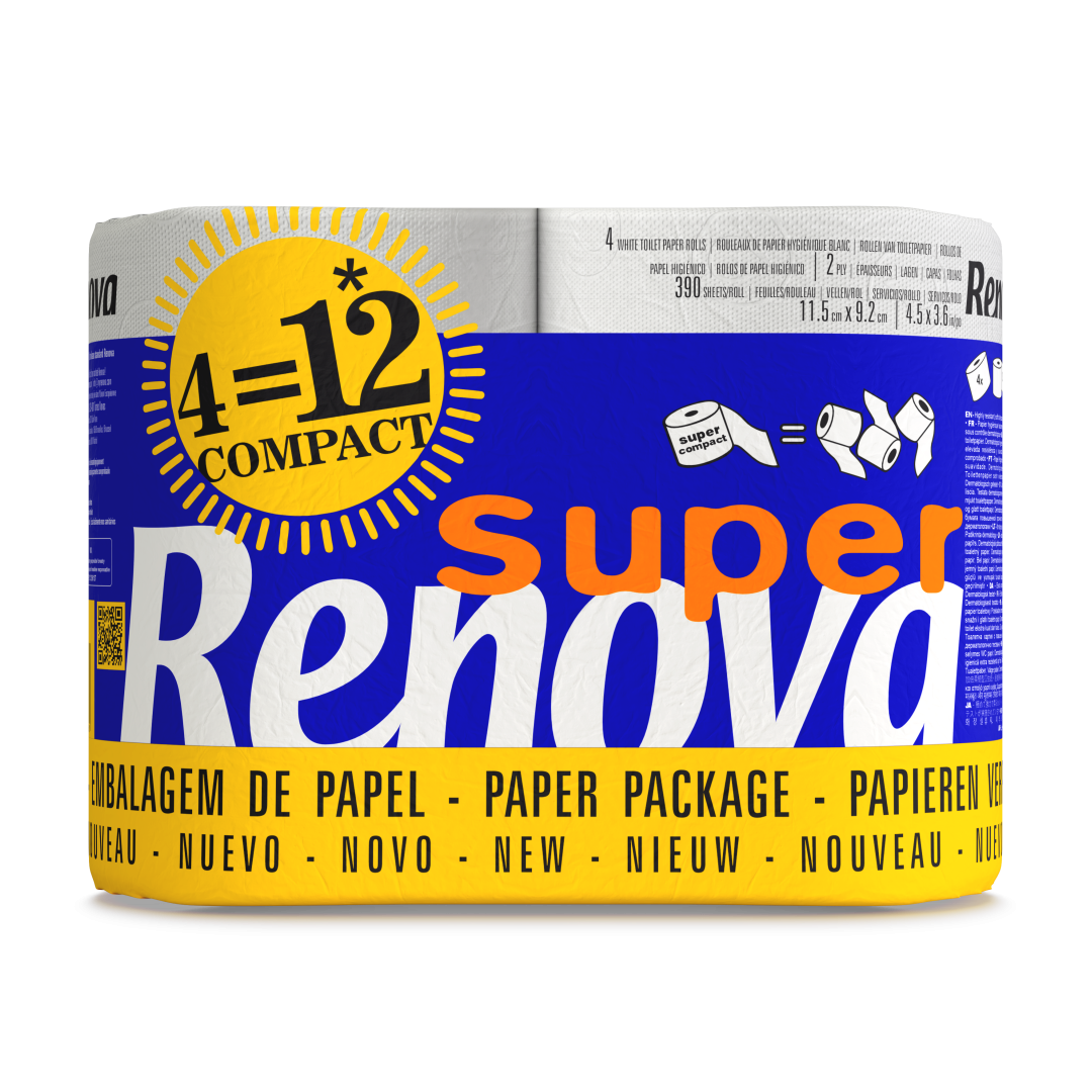 Papel Higiénico Super Compact 2 Folhas 4=12 Rolos Renova 12 un