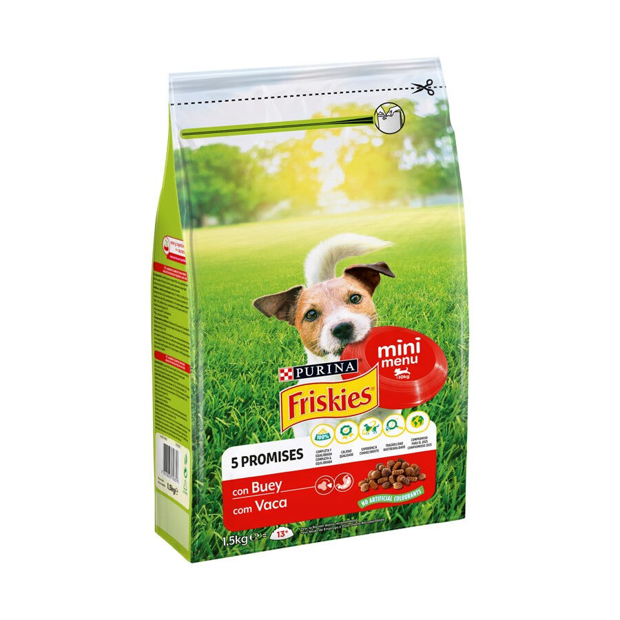 Comida Seca Para Cão Mini Com Vaca Purina Friskies 1,5 kg