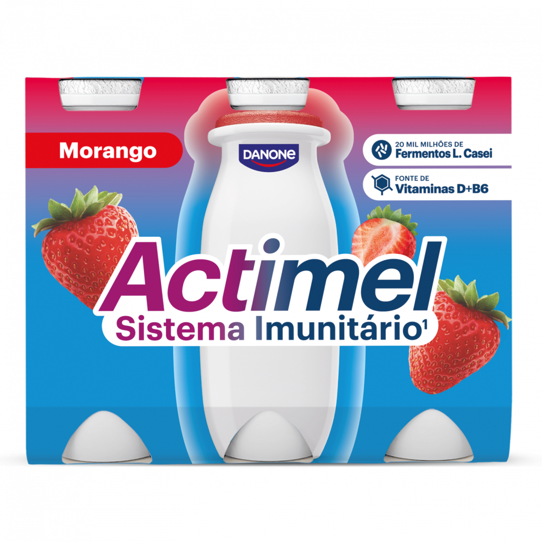 Iogurte Líquido Defesas Morango Pack 6 Actimel Danone 600 g