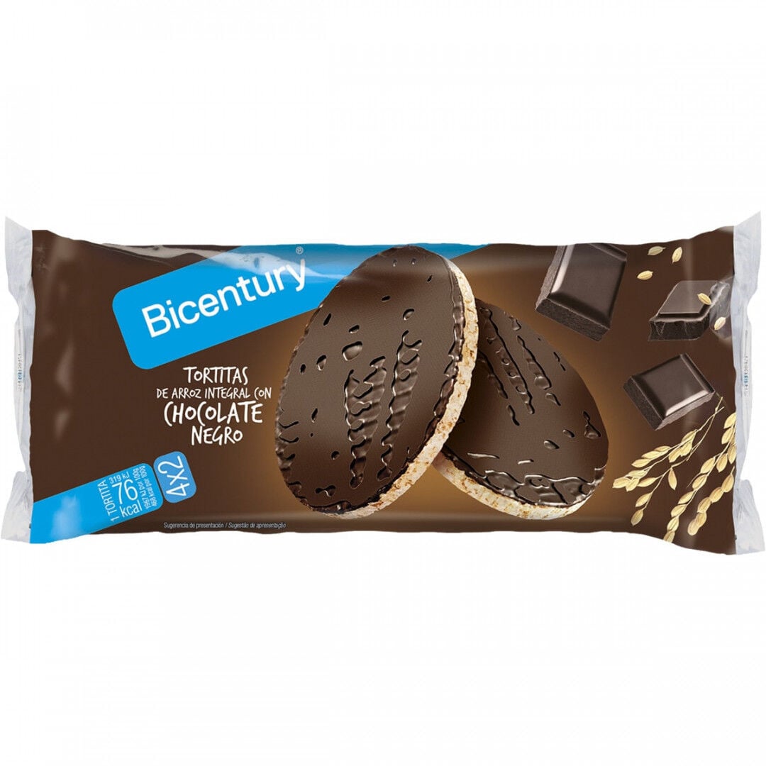 Tortitas de Arroz Integral com Chocolate Negro