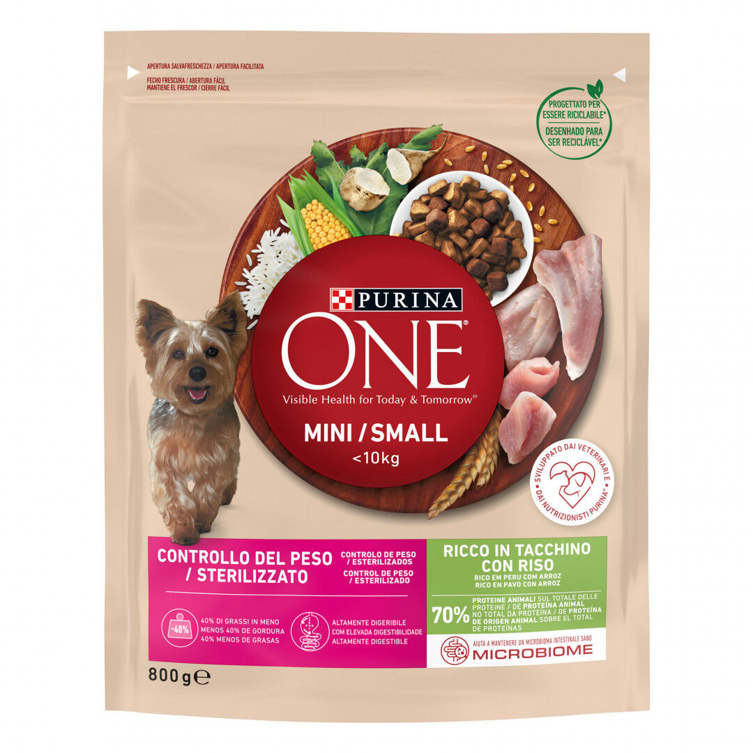 Comida Seca Para Cão Mini Controlo De Peso Com Peru Purina One 800 g