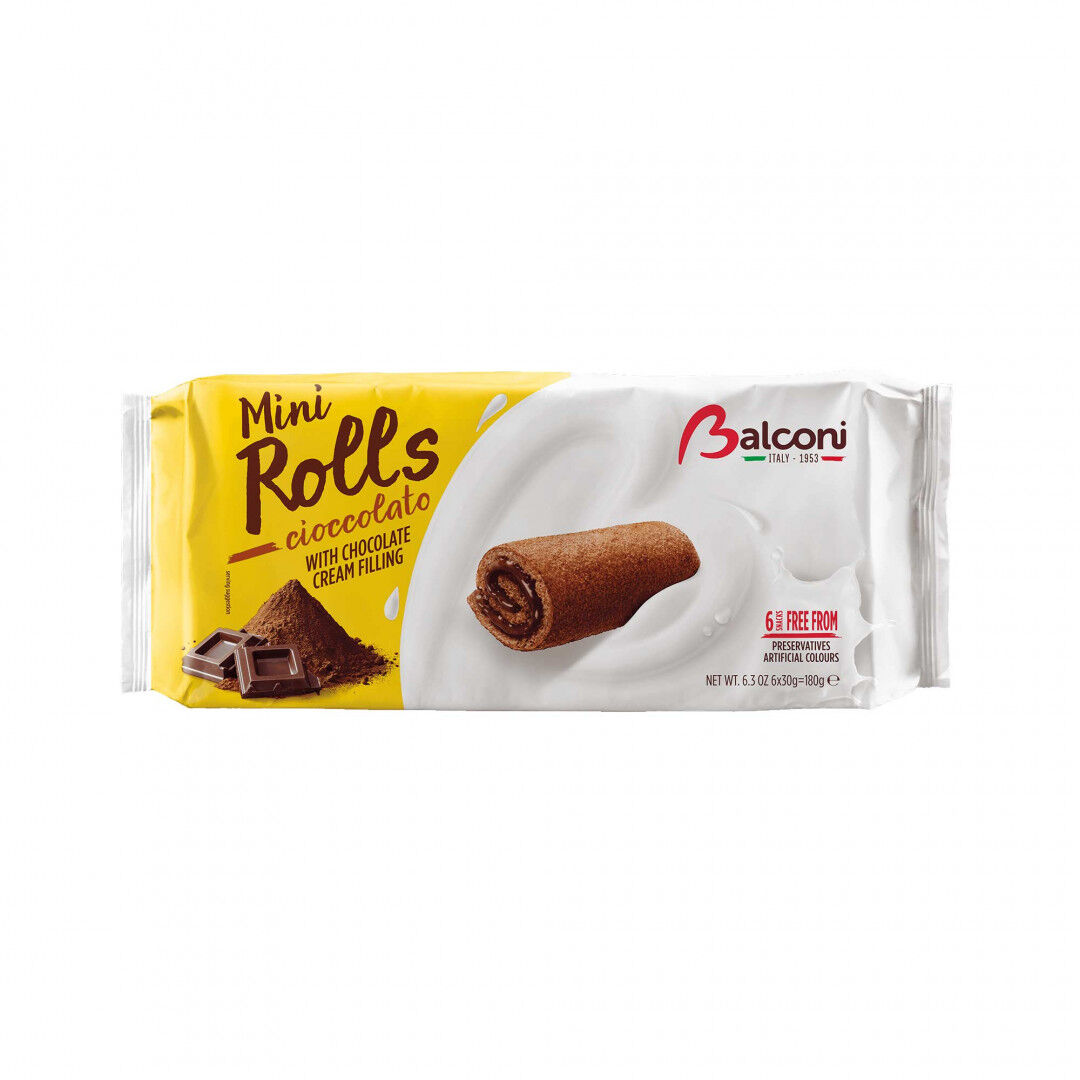 Bolo Snack Mini Rolls Com Cacau Balconi 180 g