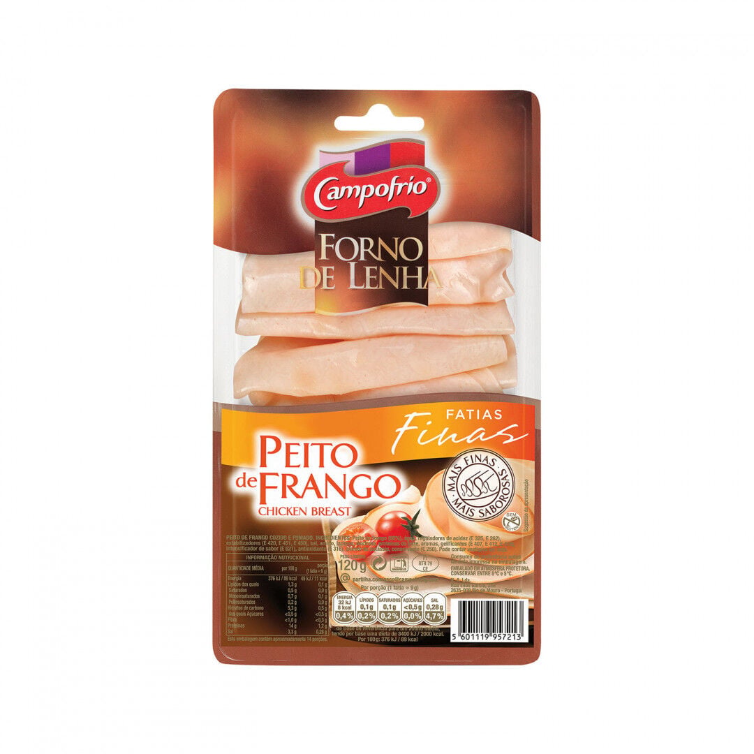 Fiambre Peito de Frango Forno de Lenha Fatias Finas Campofrio