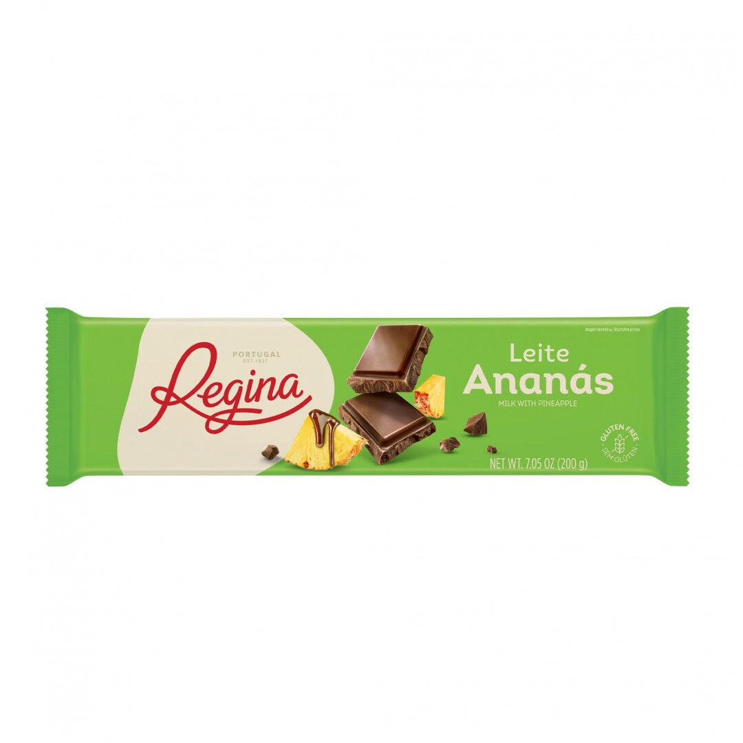Tablete De Chocolate De Leite Com Aroma A Ananás Regina 200 g