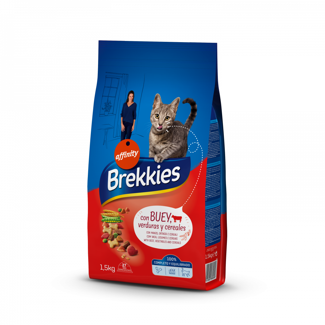 Comida Seca Para Gato Com Vaca Affinity Brekkies 1,5 kg