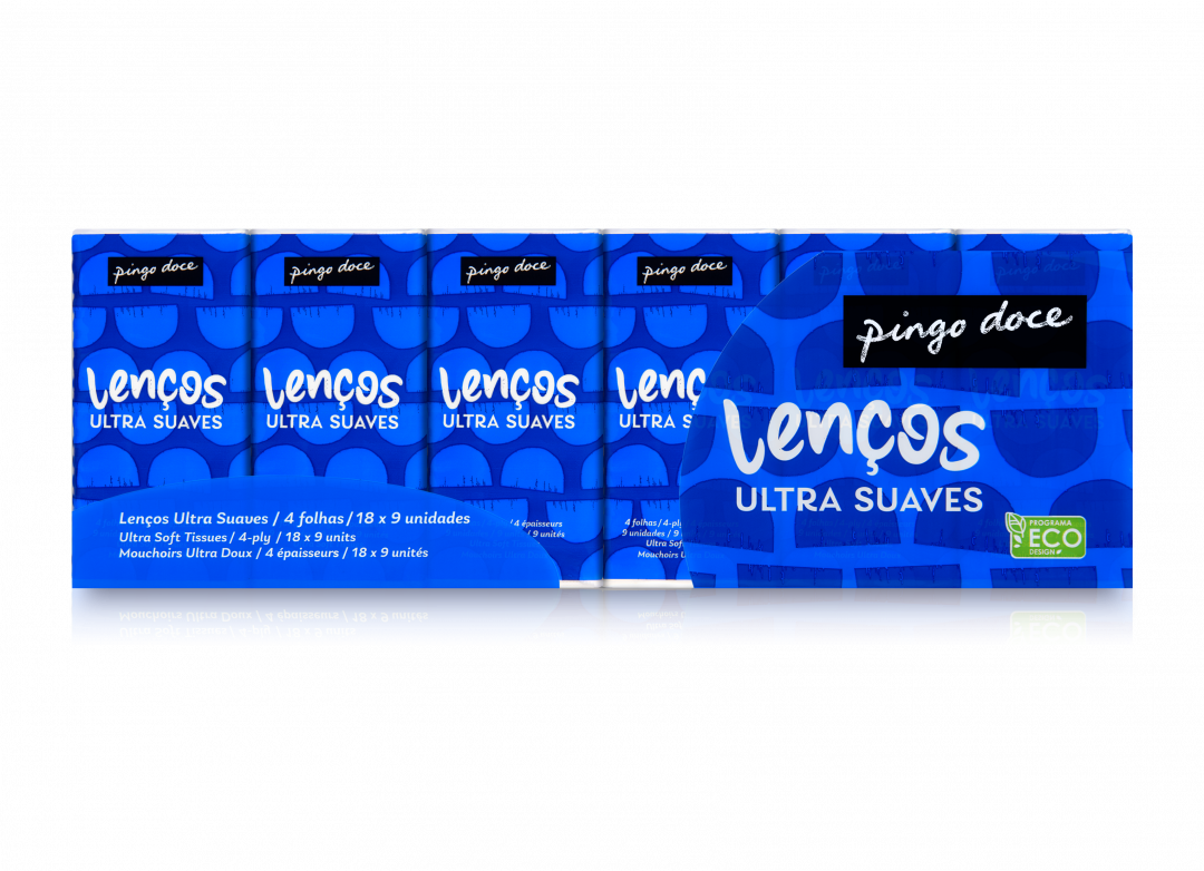 Lenços de Bolso 4 Folhas Ultra Suaves Pack 18