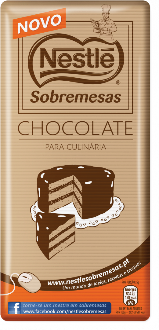 Tablete de Chocolate Culinária 44% Cacau
