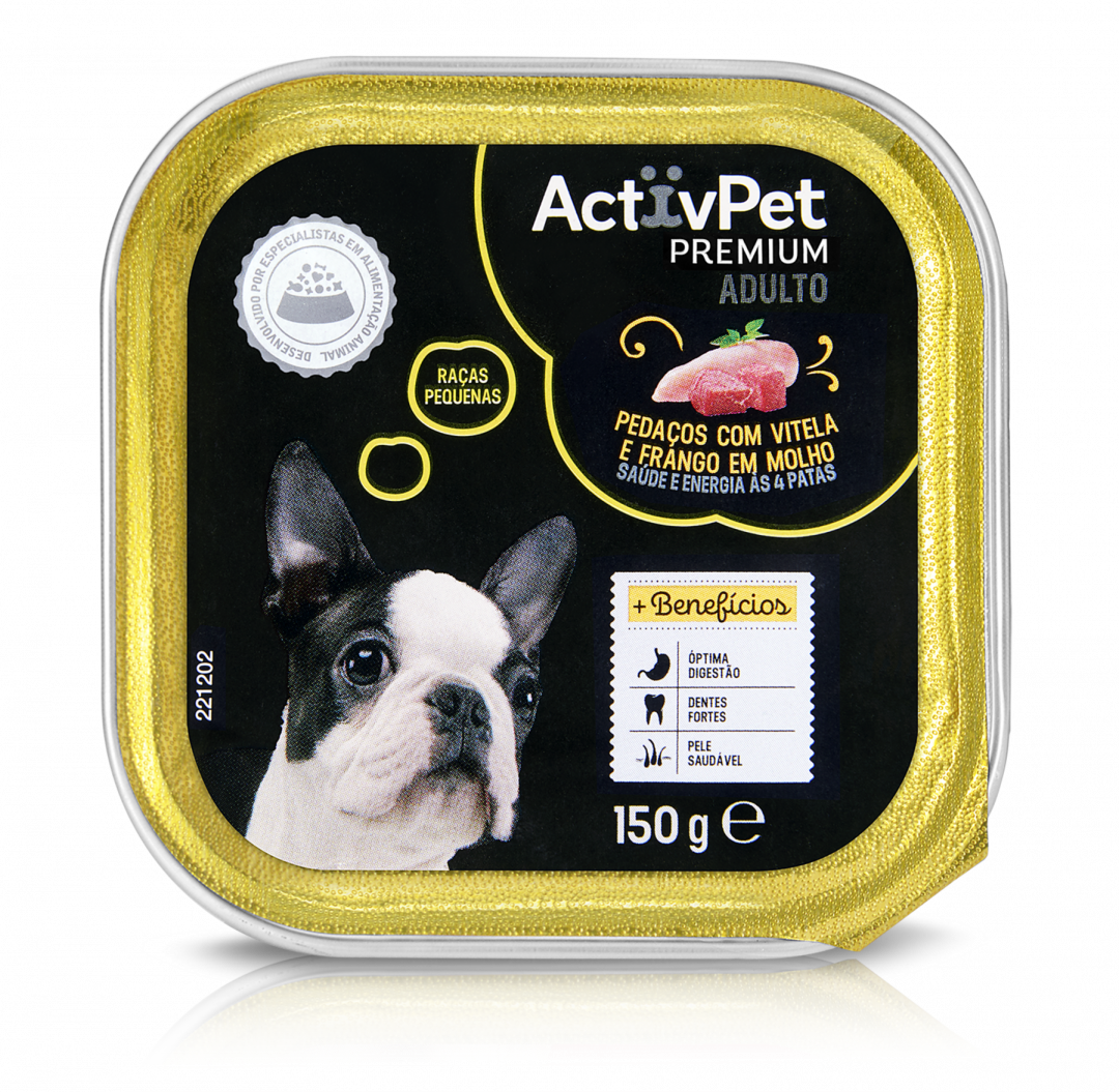 Comida Húmida Cão Raças Pequenas com Vitela e Frango em Molho