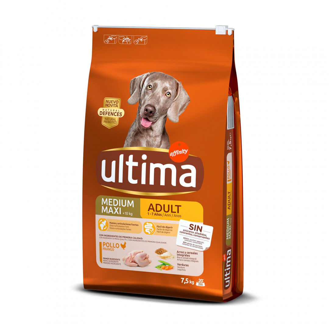 Comida Seca Para Cão Adulto +10kg Com Frango Affinity Ultima 7,5 kg