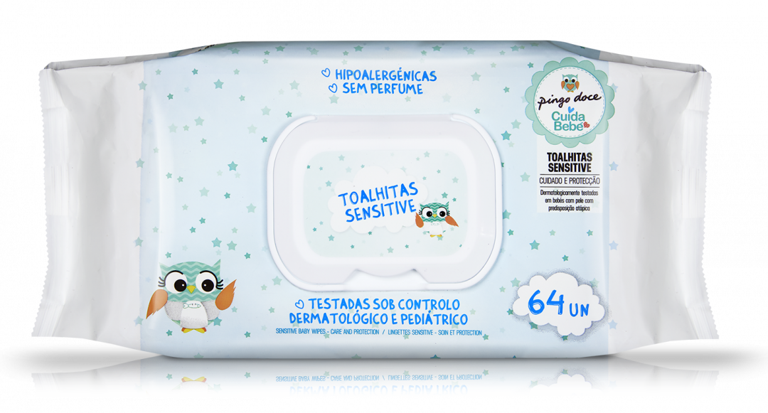Toalhitas Bebé Sensitive Cuida Bebé 64 un