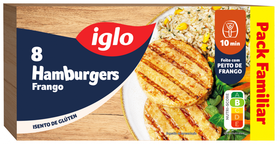 Hambúrgueres de Frango sem Glúten Congelados Capitão Iglo