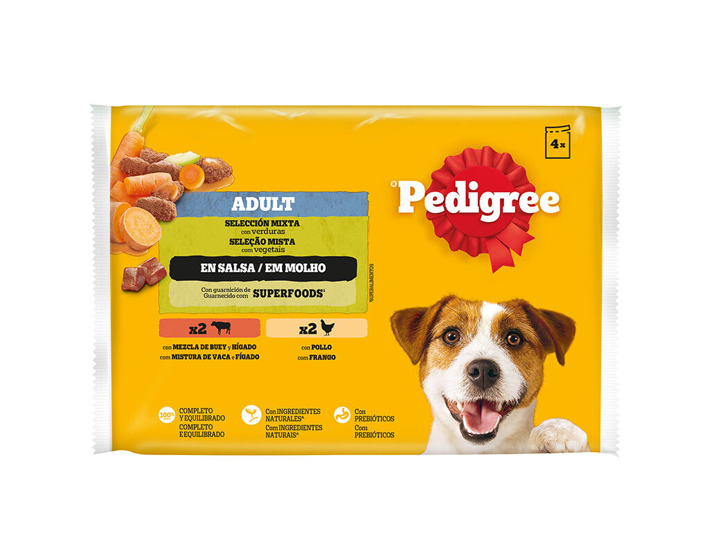 Comida Húmida para Cão Adulto Seleção de Carnes em Molho
