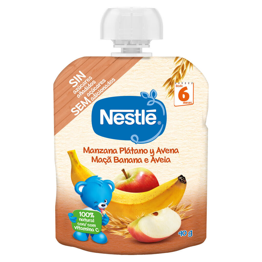 Bolsa de Fruta Maçã, Banana e Aveia