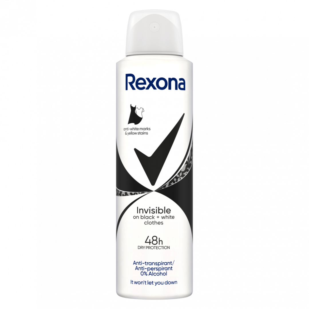 Desodorizante Spray Invisible Black & White Rexona 150 ml