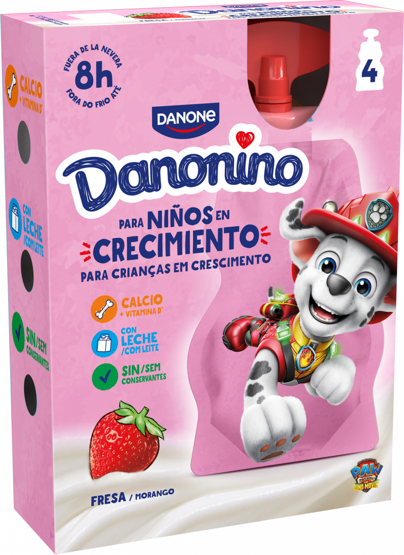Bolsa De Iogurte Com Morango Pack 4 Danonino Danone 280 g