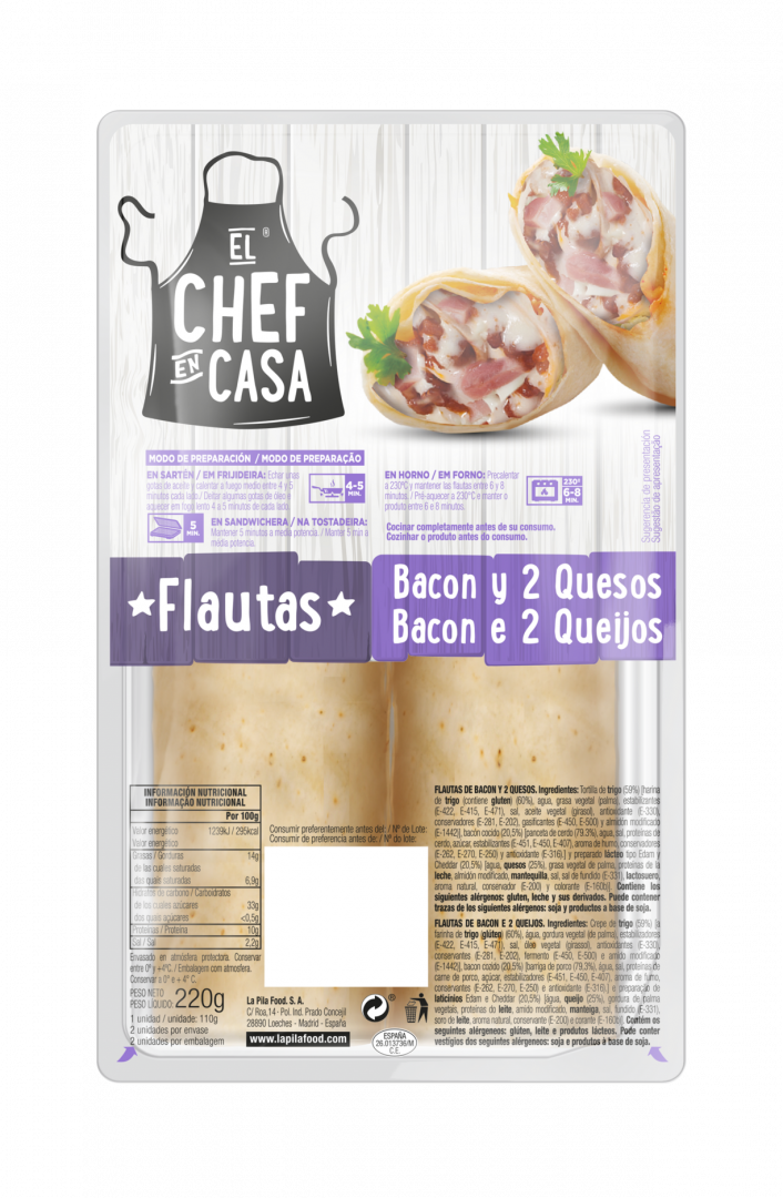 Flautas de Bacon e 2 Queijos